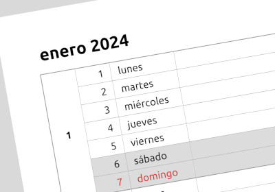 calendario mensual - formato de tabla